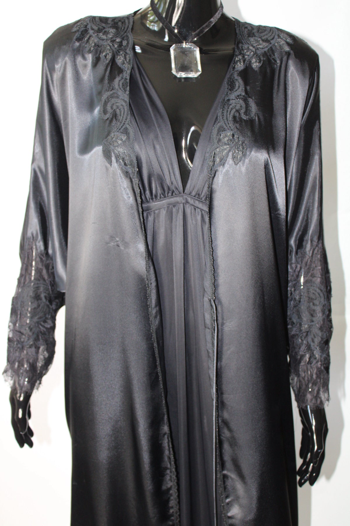 Black Silk Night Gown by Natori