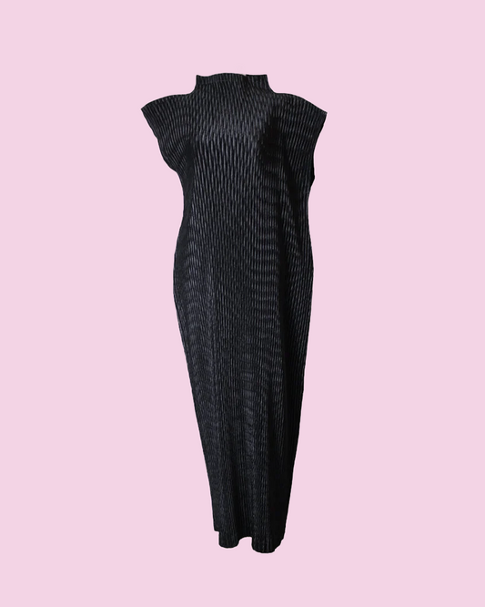 Column Gown with Signature Micro Pleats