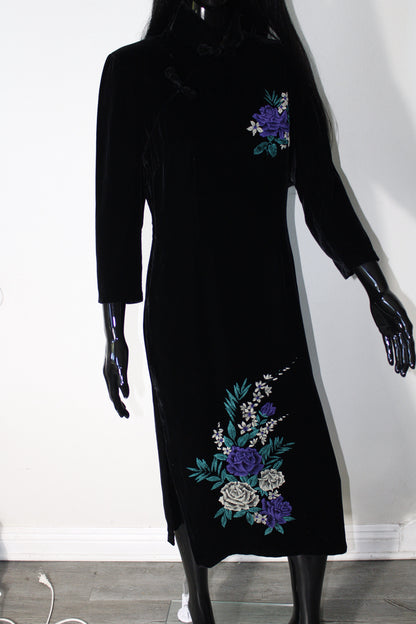 Floral Cheongsam Qipao Maxi Dress