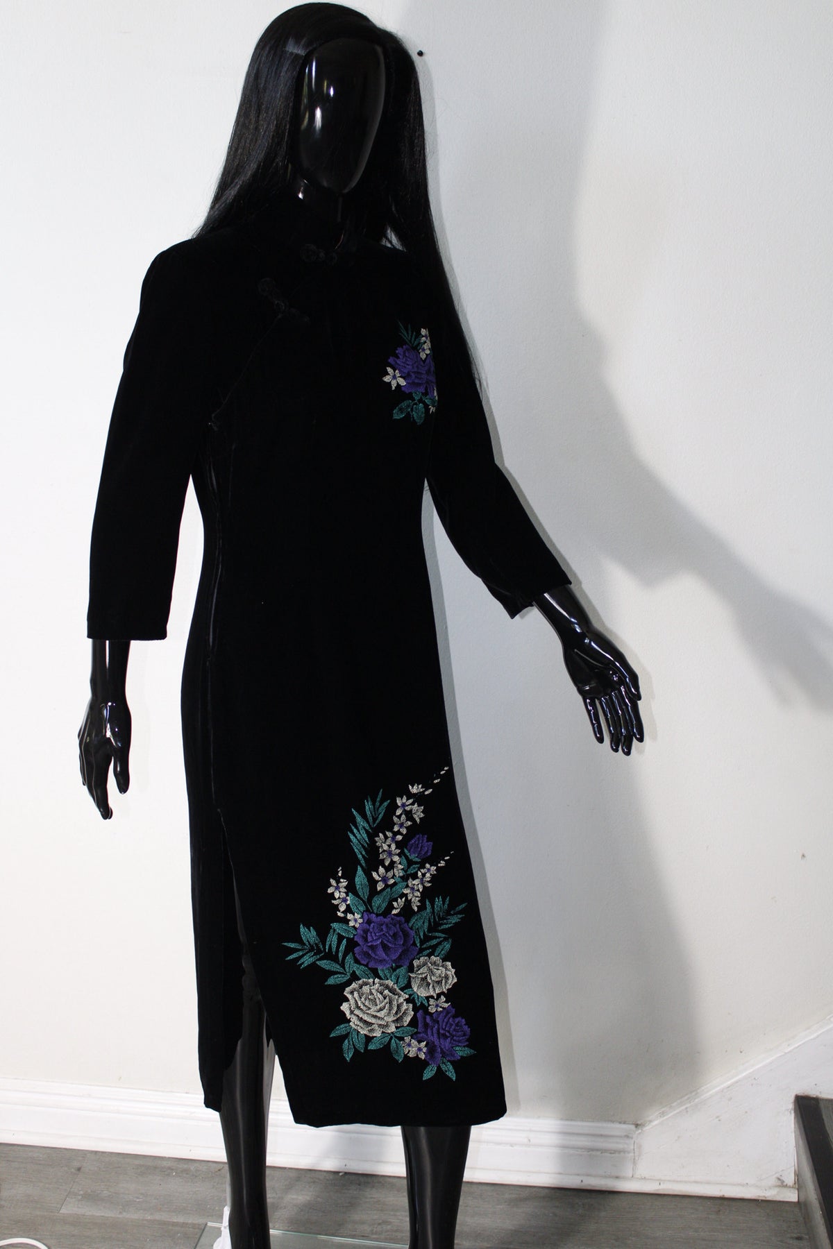 Floral Cheongsam Qipao Maxi Dress