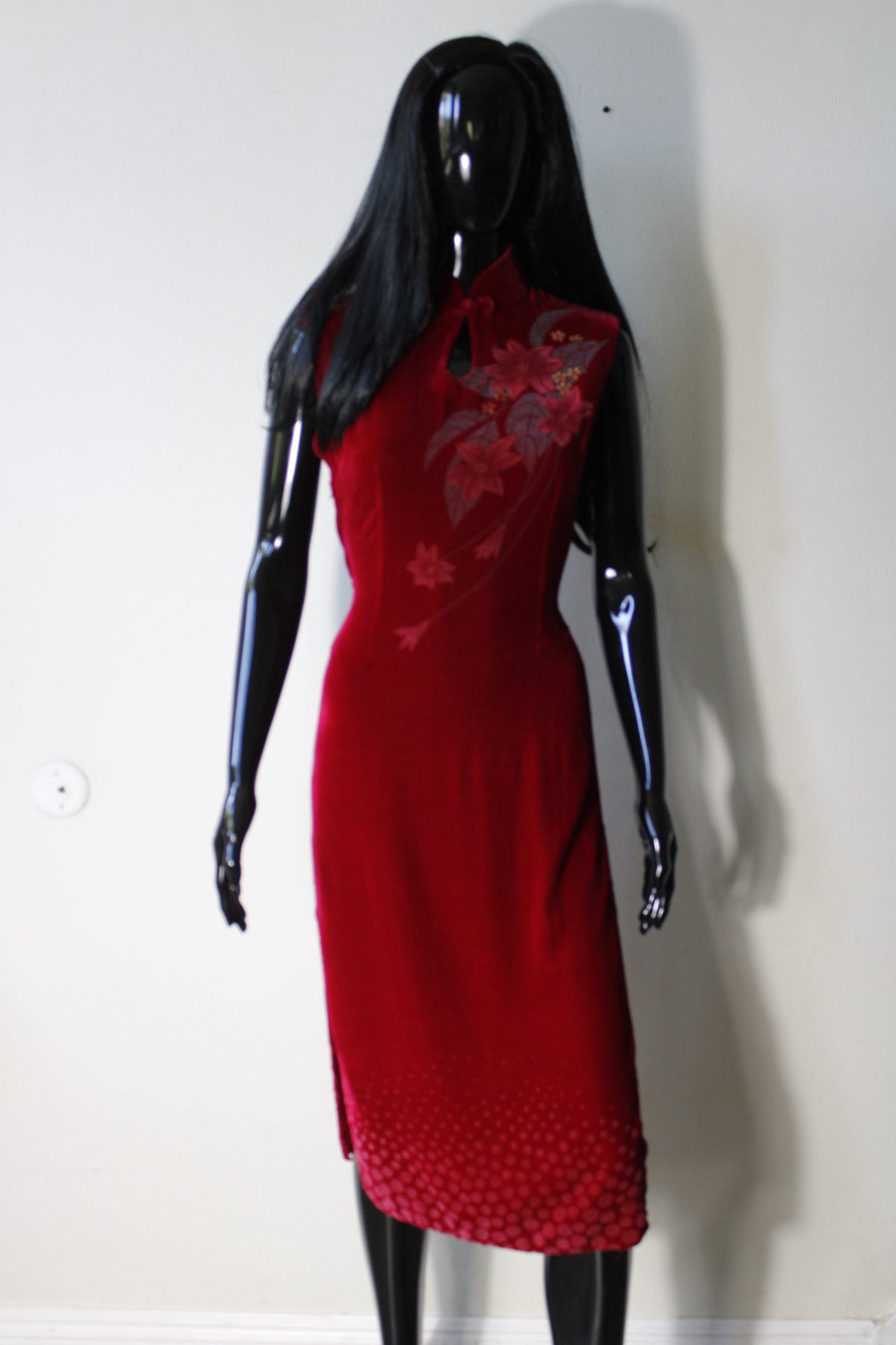 Floral Cheongsam Qipao Maxi Dress