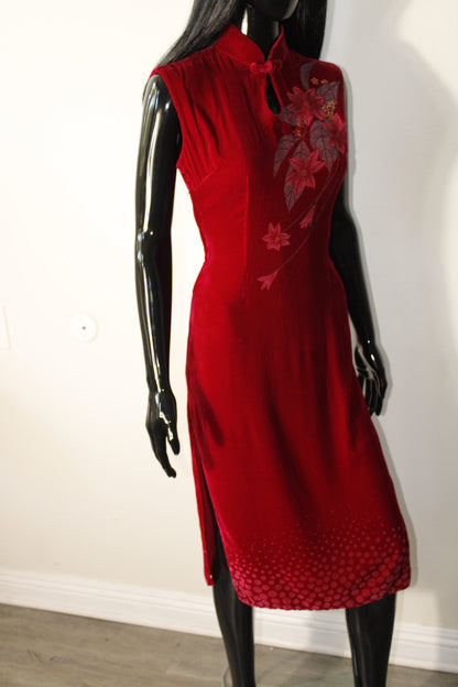 Floral Cheongsam Qipao Maxi Dress