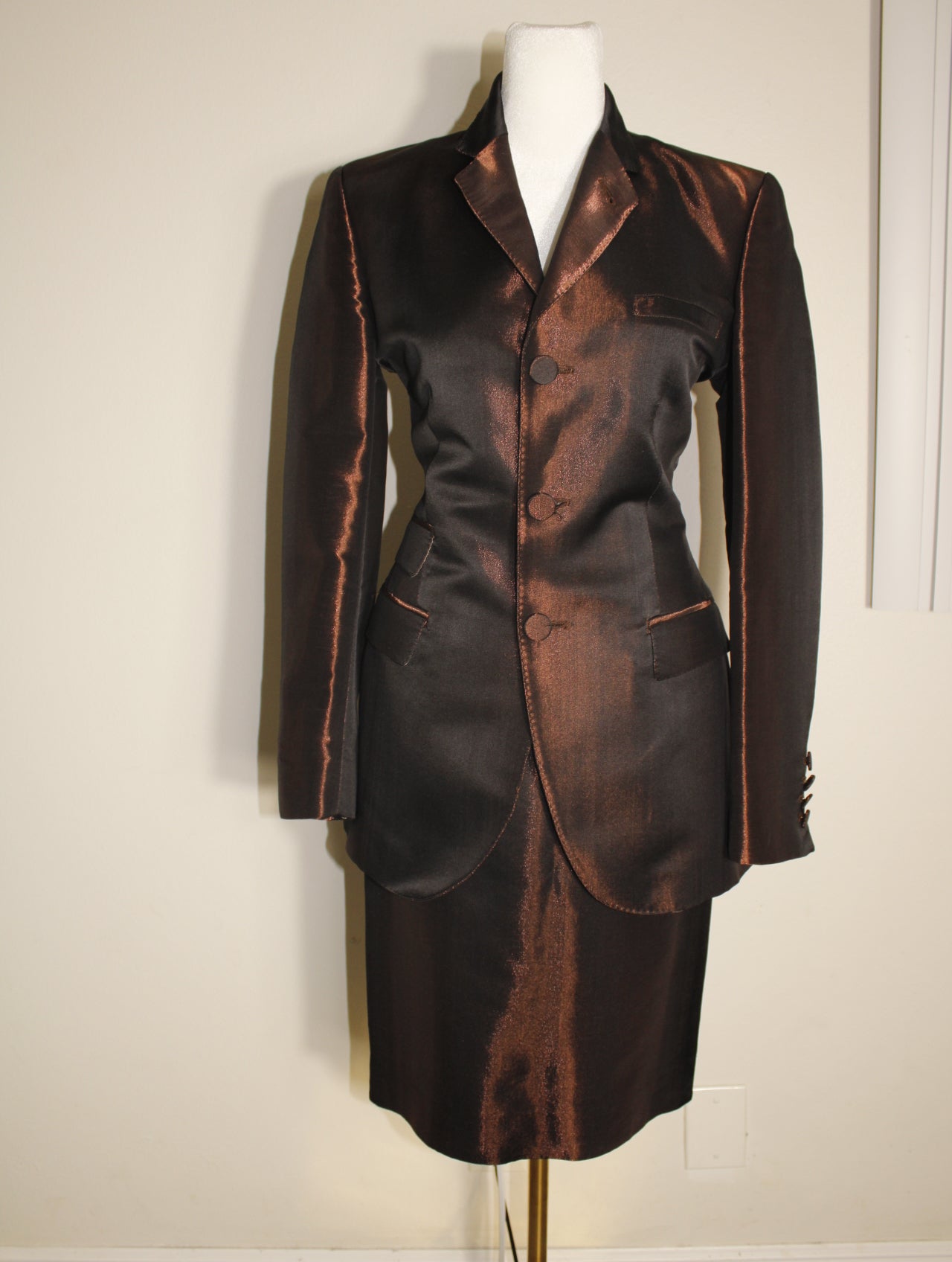 Metallic Skirt and Jacket Set