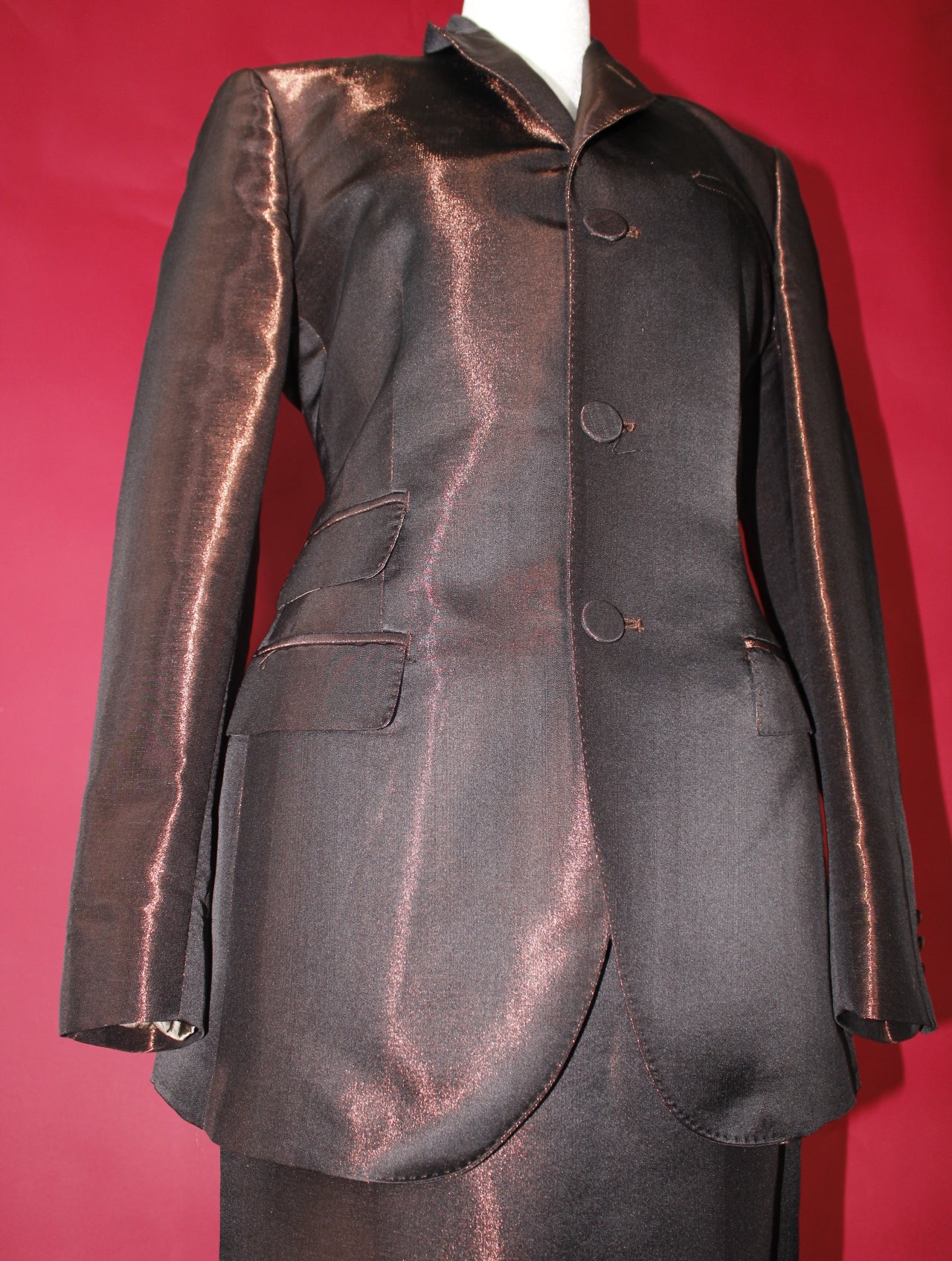 Metallic Skirt and Jacket Set