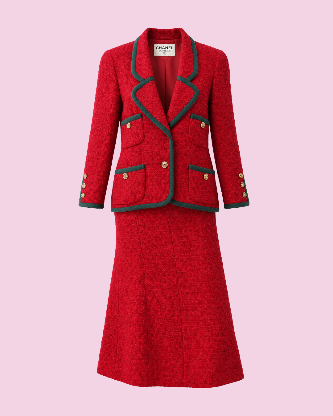 Vintage Tweed Skirt Suit