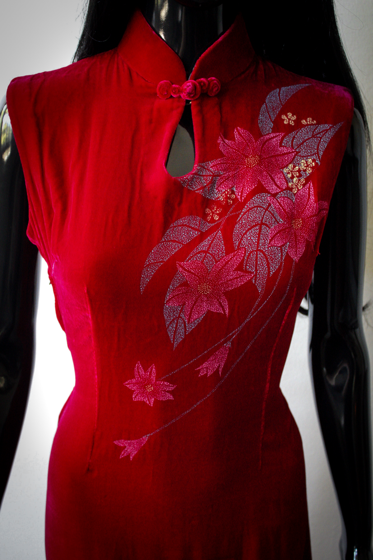 Floral Cheongsam Qipao Maxi Dress