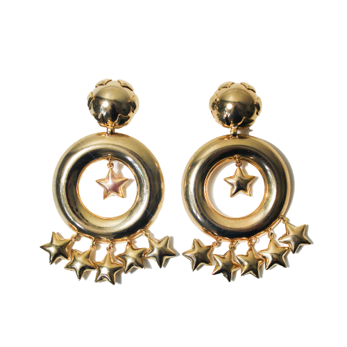 Star Dangle Clip-On Earrings