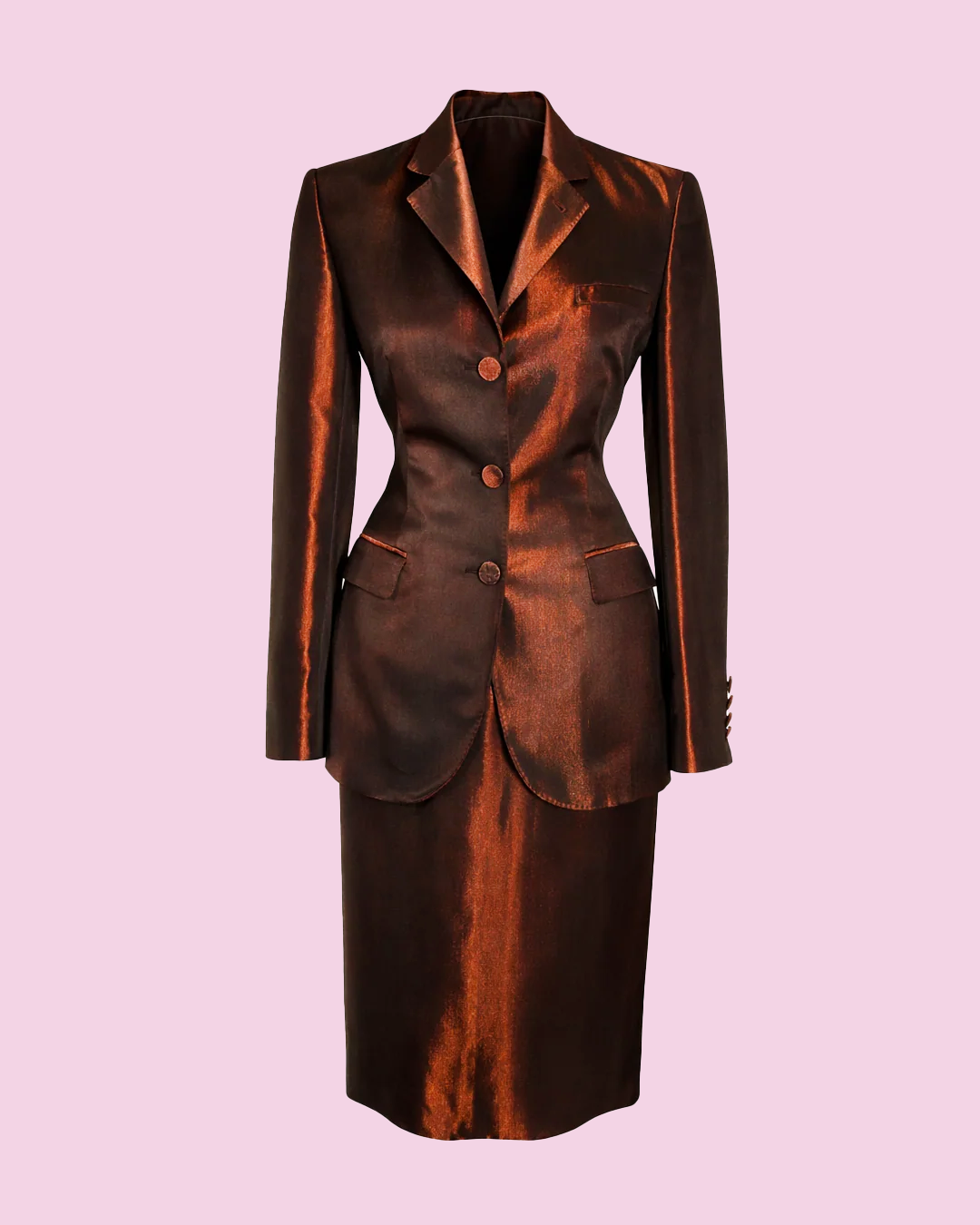 Metallic Skirt and Jacket Set