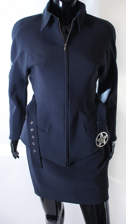 Black Batwing Jacket & Skirt Set