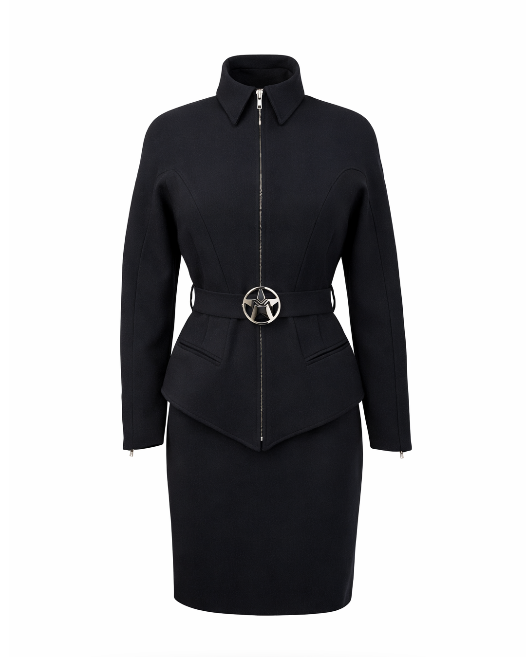 Black Batwing Jacket & Skirt Set
