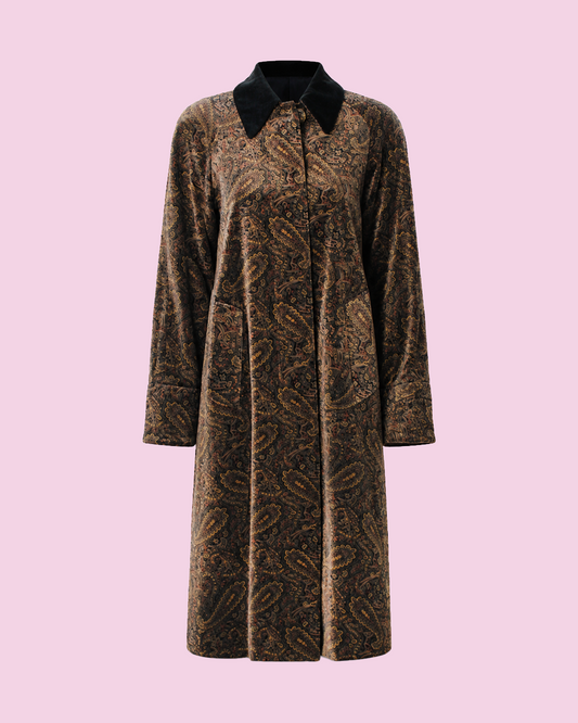 Paisley Print Coat Swing Coat