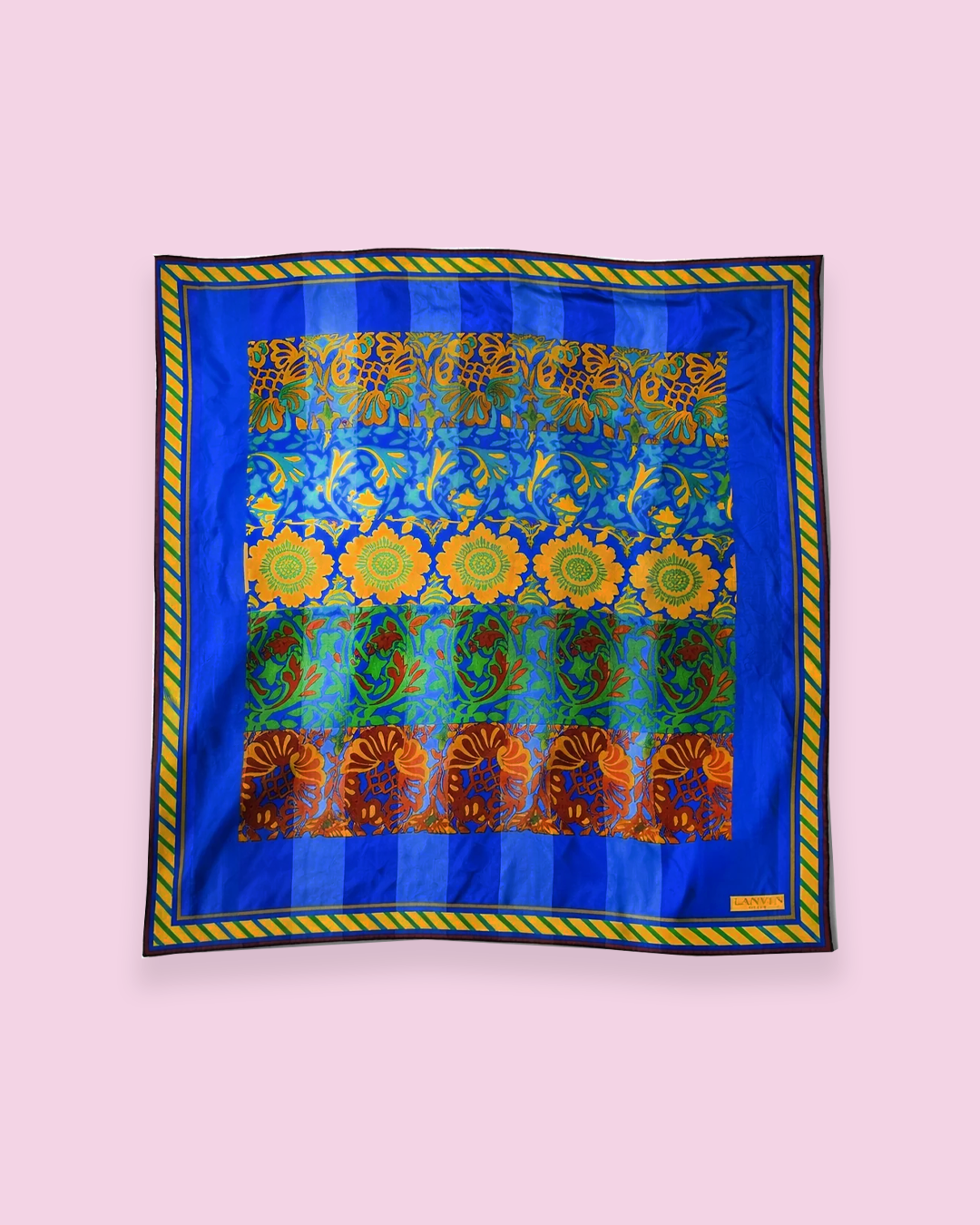 Vintage Floral Silk Scarf Lanvin Silk Scarf
