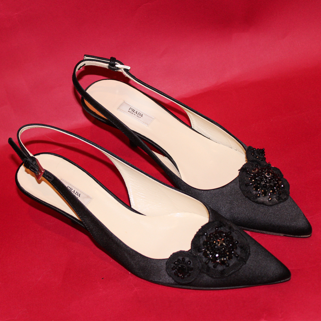 Slingback Satin Kitten Heel