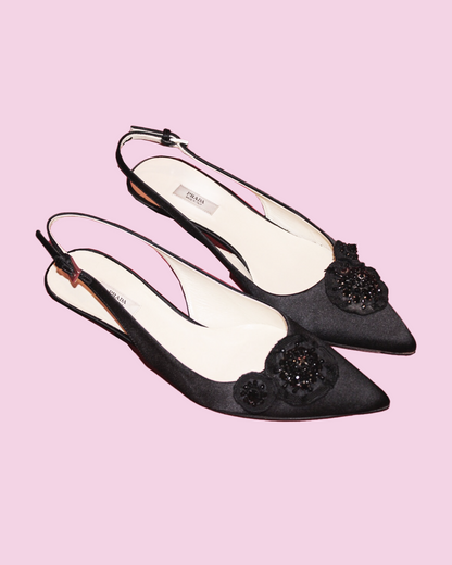Slingback Satin Kitten Heel