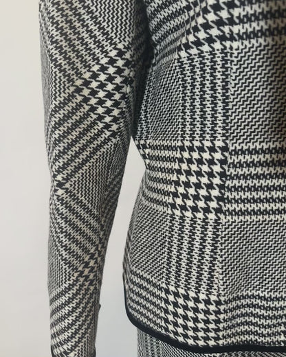 Houndstooth Blazer Skirt Set