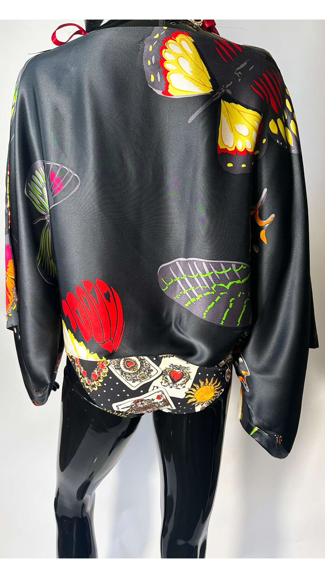 Butterfly Print Silk Scarf Floral Print