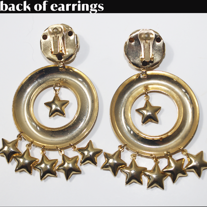 Star Dangle Clip-On Earrings