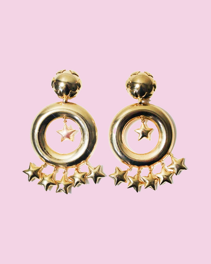 Star Dangle Clip-On Earrings