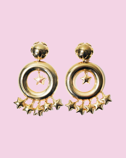 Star Dangle Clip-On Earrings
